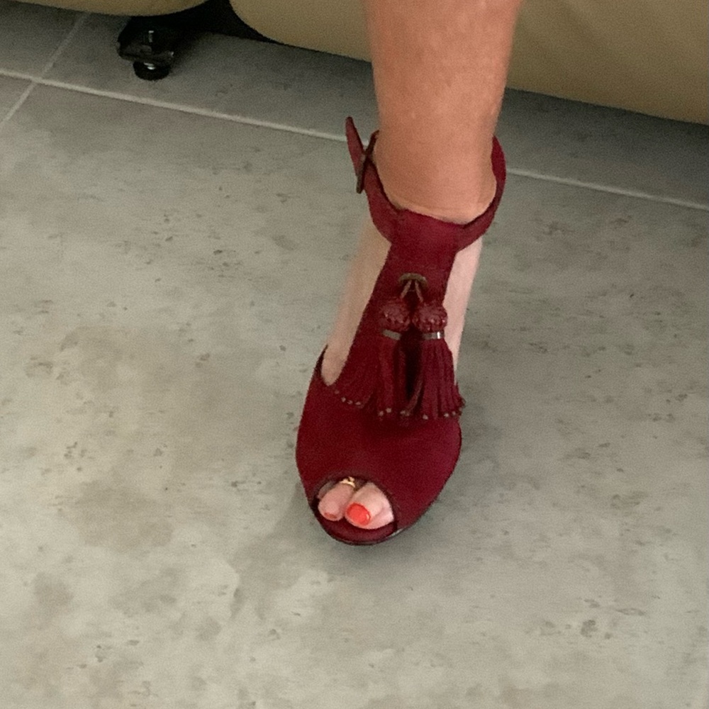 Cole Haan Nancy Air Platform Sandal. Size 6M. Zinfandel Suede Color - Picture 3 of 16